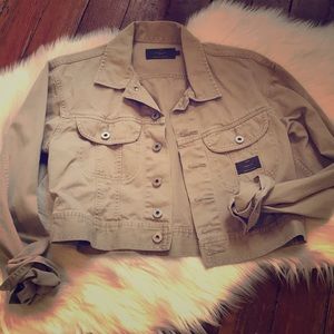 Calvin Klein Vintage Khaki Crop Jacket Size Small